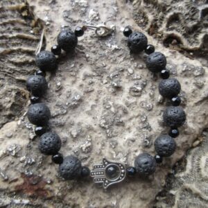HAMSA LAVA & ONYX BRACELET