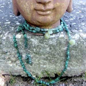 JADE AVENTURINE AND MALACHITE LARIAT