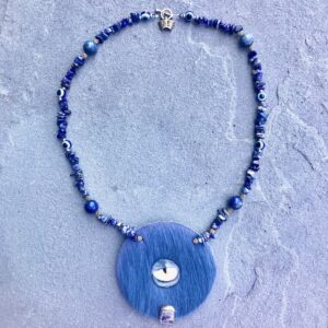 EVIL EYE LAPIS PONY NECKLACE