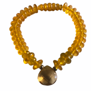 FACETED CITRINE CRYSTAL STRETCH BRACELET