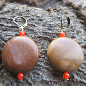 JASPER AND AGATE CIRCLE EARRINGS