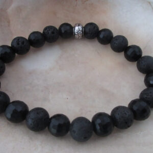 LAVA FACETED ONYX STRETCH BRACELET