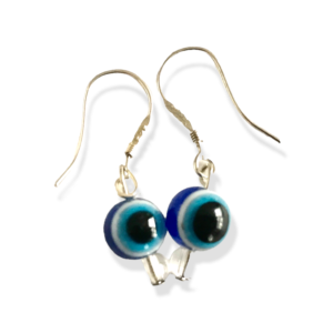 EVIL EYE AQUAMARINE EARRINGS