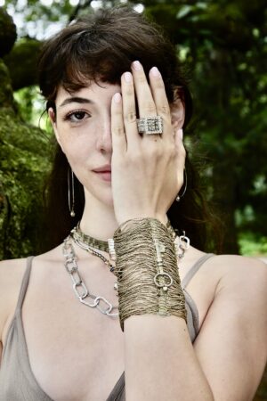 1920's Silver Metallic Key Cuff