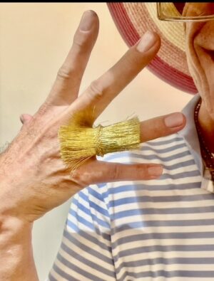 Gold Hay Fringe Statement Ring
